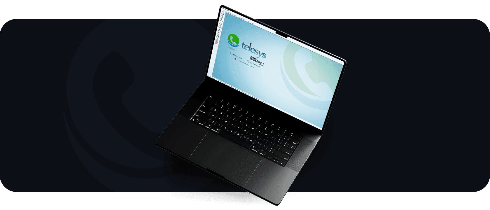 O Telesys rodando em um notebook